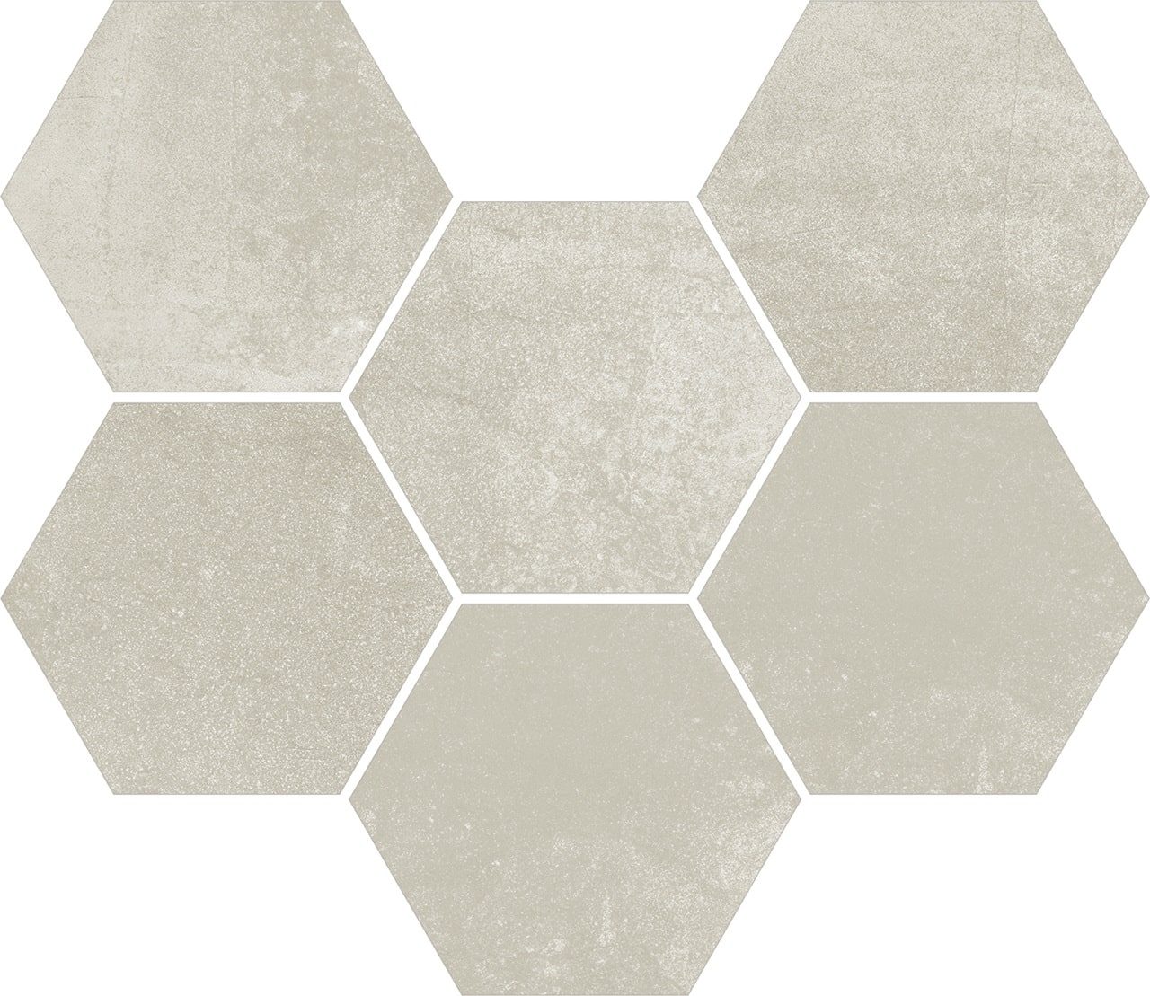 White Mosaico Hexagon min